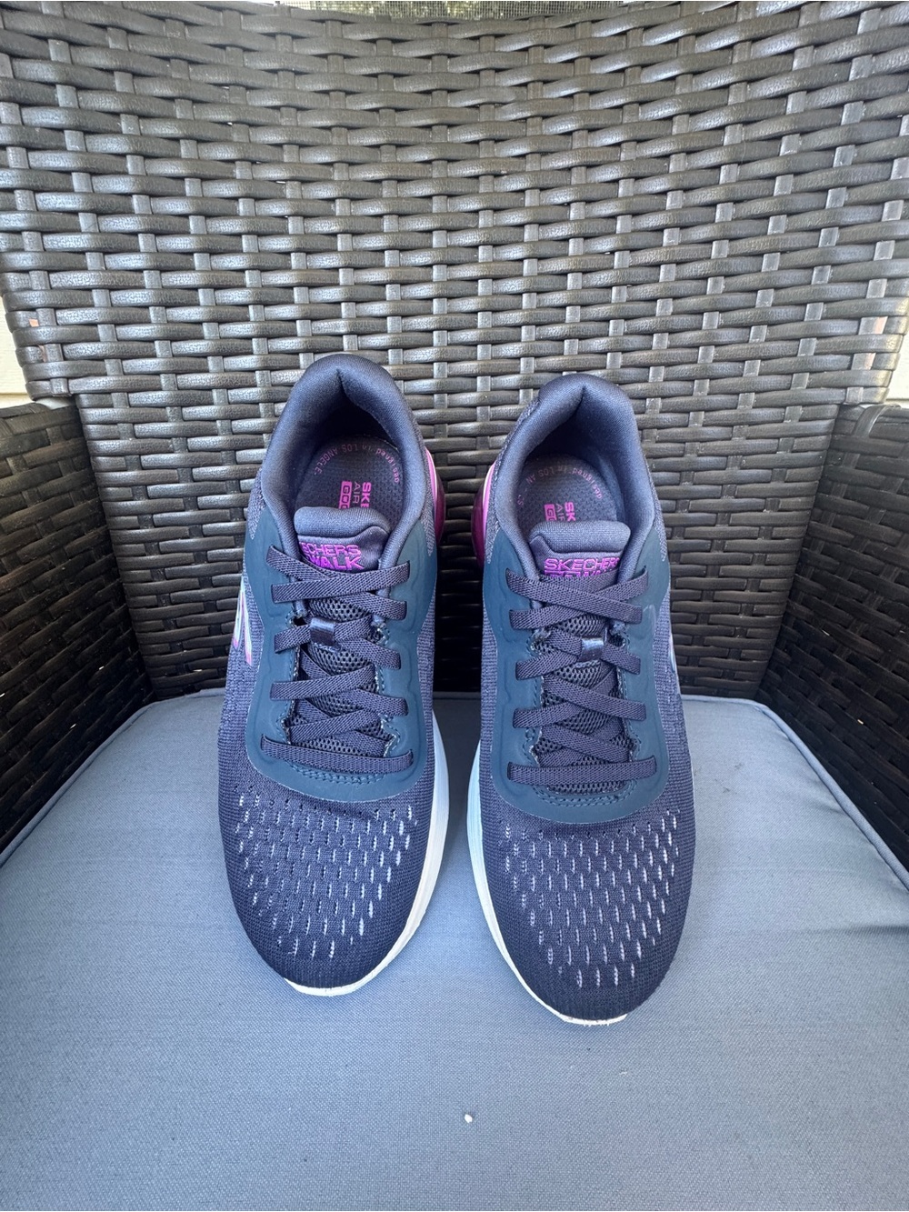 Skechers Women's Navy with Purple Accent Athletic Sneakers